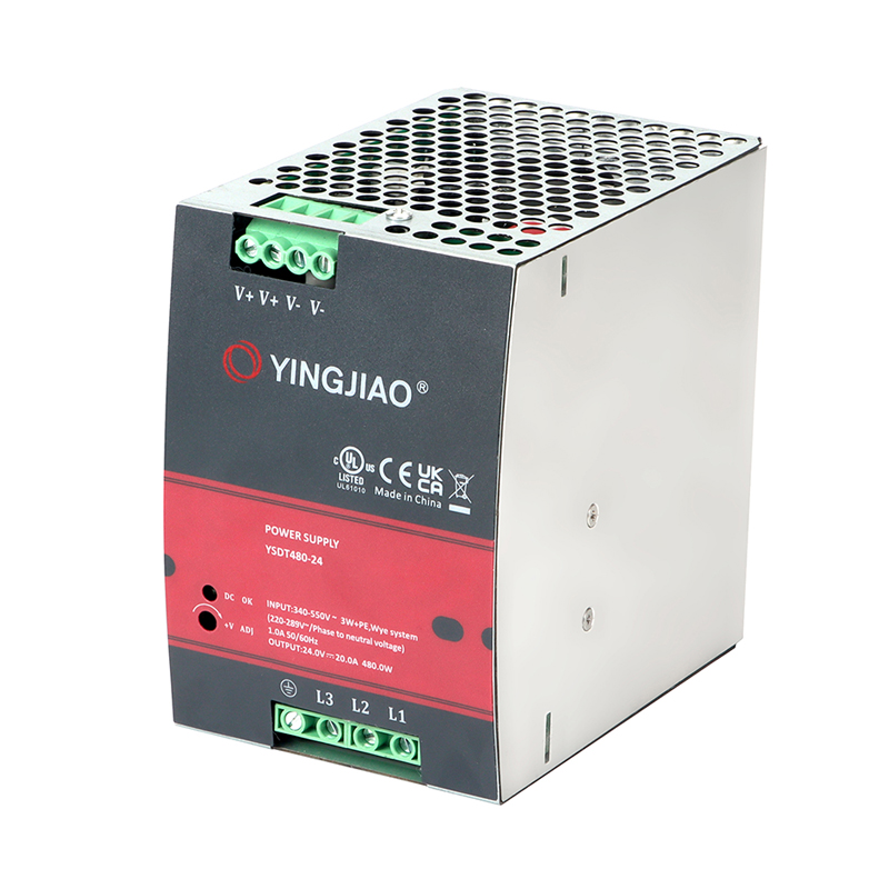 YSDT480-24 Power Supply, 24V 480W 20A 340-550VAC 3 Phase Metal Body cULus Listed