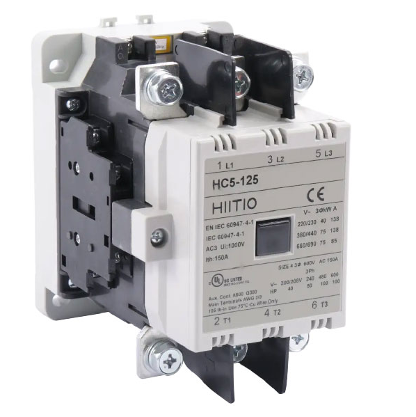 HC5-125-230V AC Contactor, 125A 3 Pole 230VAC Coil 100HP@600V