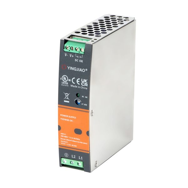 YSDW60-48 Power Supply, 48V 60W 1.25A 180-550VAC 1 or 2 Phase Metal Body cULus Listed