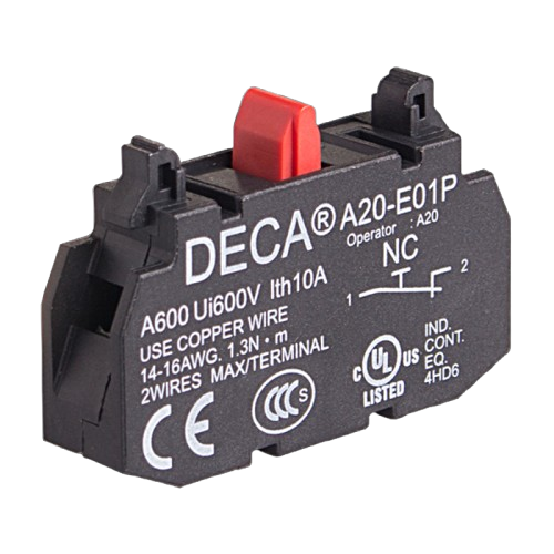 A20-E01P A20 Series Aux. Contact Block, 1 x NC