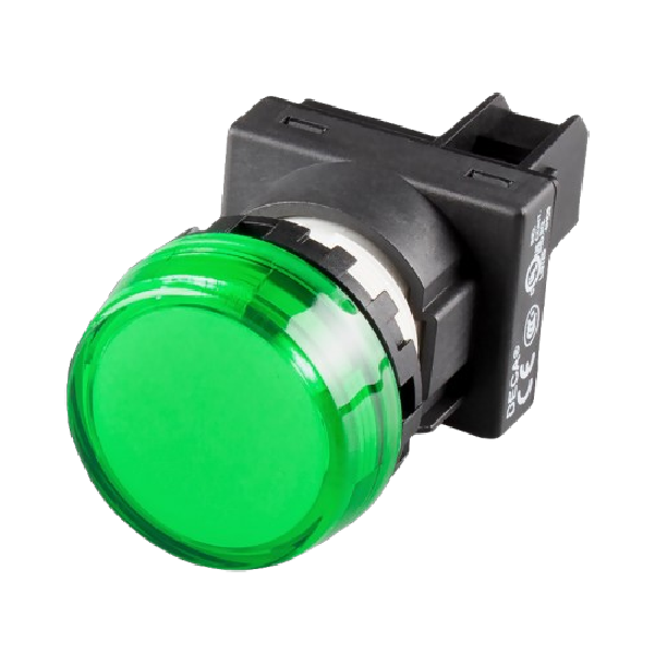 A20P-1BEQ4G Pilot lamp, Flush type (c/w marking plate) LED 24v ac/dc, Green