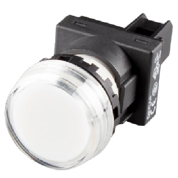 A20P-1BEQ4W Pilot lamp, Flush type (c/w marking plate) LED 24v ac/dc, White