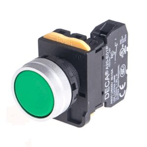 A204B-M1E10G Push-Button, Momentary, 1x NO, Green