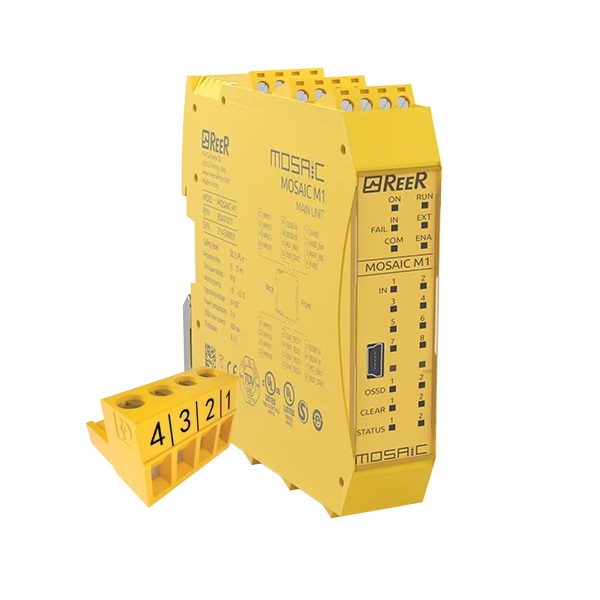 1100003 MOSAIC M1S Enhan. Mstr. Unit, 8 Inp., 4 single or 2 pairs OSSD (SIL 3), Screw Term. Blocks
