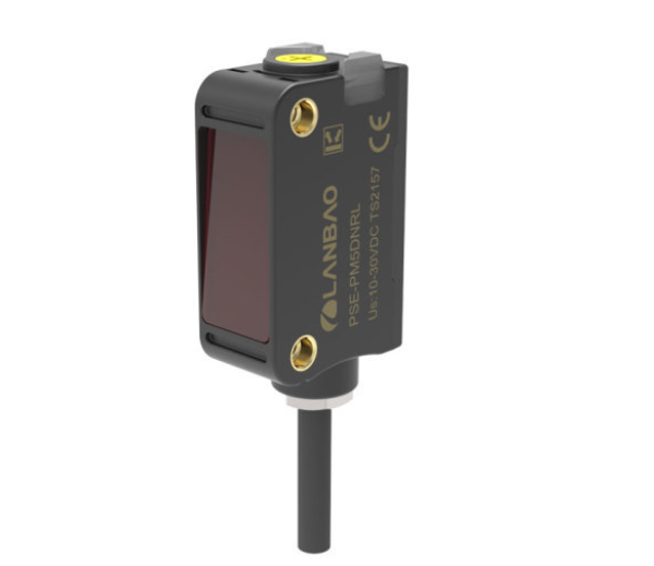 PSE-PM8DPRL Sensor Photo, Polarized reflection PC+ABS Range 8m Small square Red laser DC10-30V PNP NO+NC 2m cable cULus