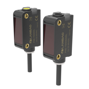 PSE-TM30DNRL Sensor Photo, Through beam, Emitter+Receiver, PC+ABS, Range 30m, Small square, Red laser, DC10-30V, NPN, 2m cable cULus