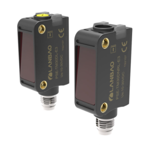 PSE-TM30DNRL-E3 Sensor Photo, Through beam PC+ABS Range 30m Small square Red laser DC10-30V NPN NO+NC M8 connector cULus