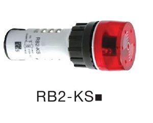 RB2-KS-110vac  LED Pilot Lamp/Buzzer 22mm, Barrel Type, Flashing Red, 110vac, Easy Connection "CE Only"