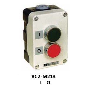 RC2-M213 Control Station 2 way Metal, 22mm Metal Flush Push Buttons, Legend ( I / O )