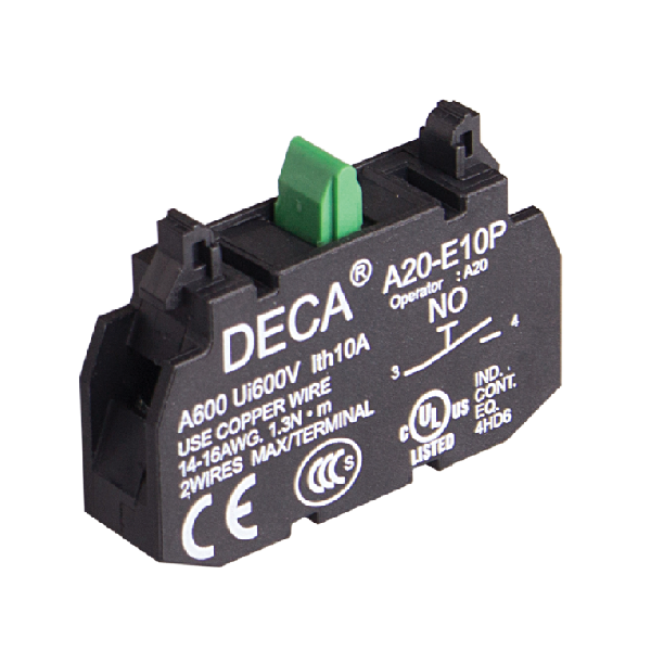A20-E10P A20 Series Aux. Contact Block, 1 x NO