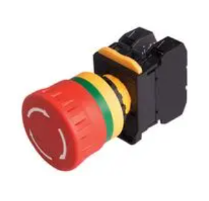 A20B-V4E11R Emergency Stop Switch, 40mm Head, Twist to Release, 1x NC, 1x NO